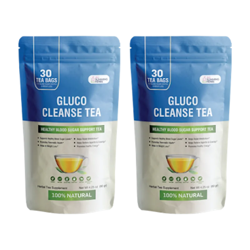 Gluco Cleanse Tea Blood Sugar Relief Supplement — 2 Bottle / 60 Day Pack