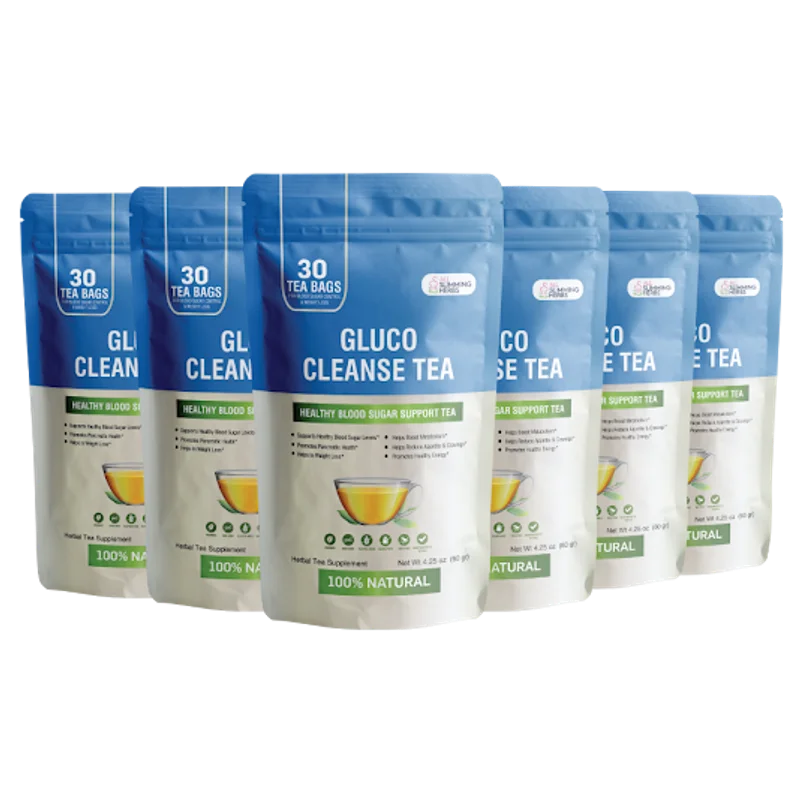 Gluco Cleanse Tea Blood Sugar Relief Supplement — 6 Bottle / 180 Day Pack